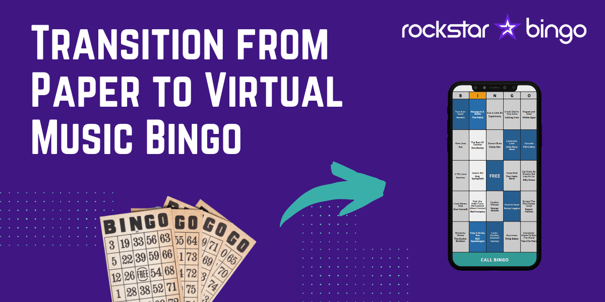 How to host music bingo with Rockstar Bingo - ditch the paper music bingo cards and go virtual.
