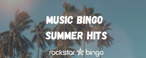 Summer Hits, a music bingo playlist designed by Rockstar Bingo. Perfect for a music trivia night or party.