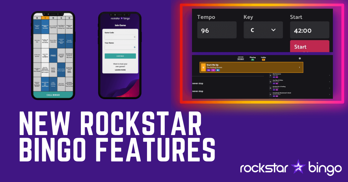 New features to your music bingo game with Rockstar Bingo.