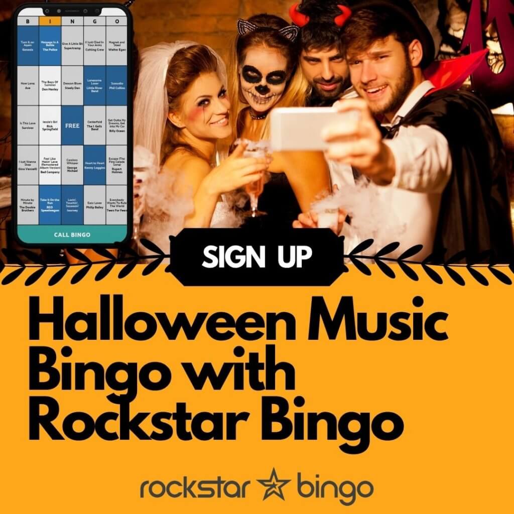 Halloween music bingo with Rockstar Bingo