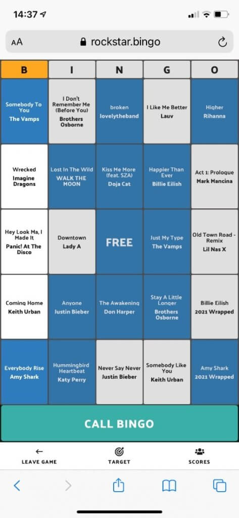 Rockstar Bingo music bingo card generator