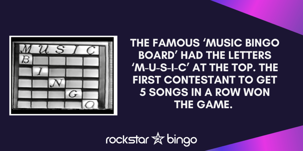 Contestants of the 1958 trivia show had to get 5 songs in a row to win music bingo.