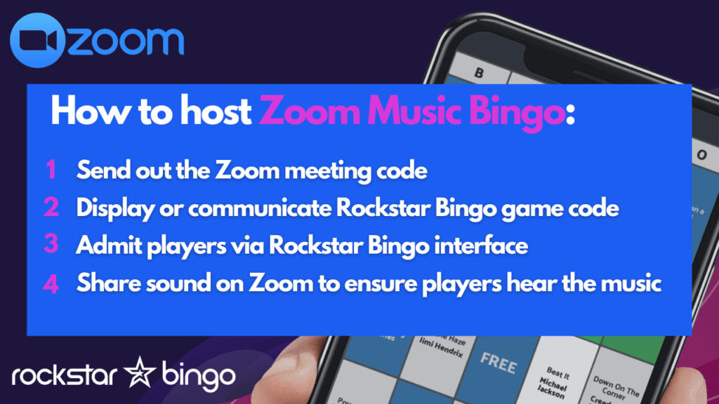 Steps to hosting a game of Zoom music bingo