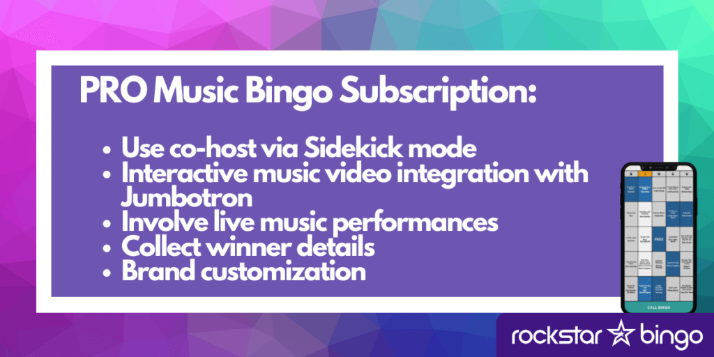The best music bingo subscription for a one-off event